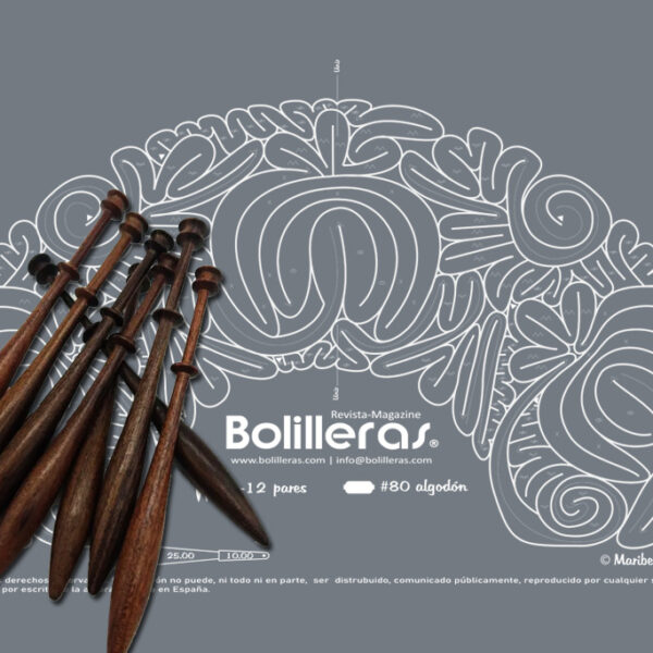 Patrón Bolilleras® Abanico Hinojosa 01 – encaje de bolillos en cartón kraft picado