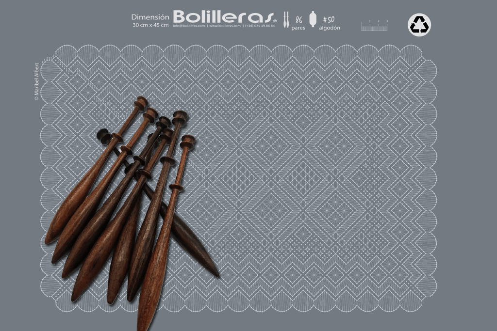 Patrón Bolilleras® Tapete Torchon 01e – encaje de bolillos PDF