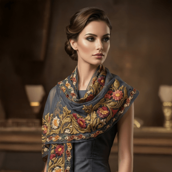 Fular de bordado en tul 05